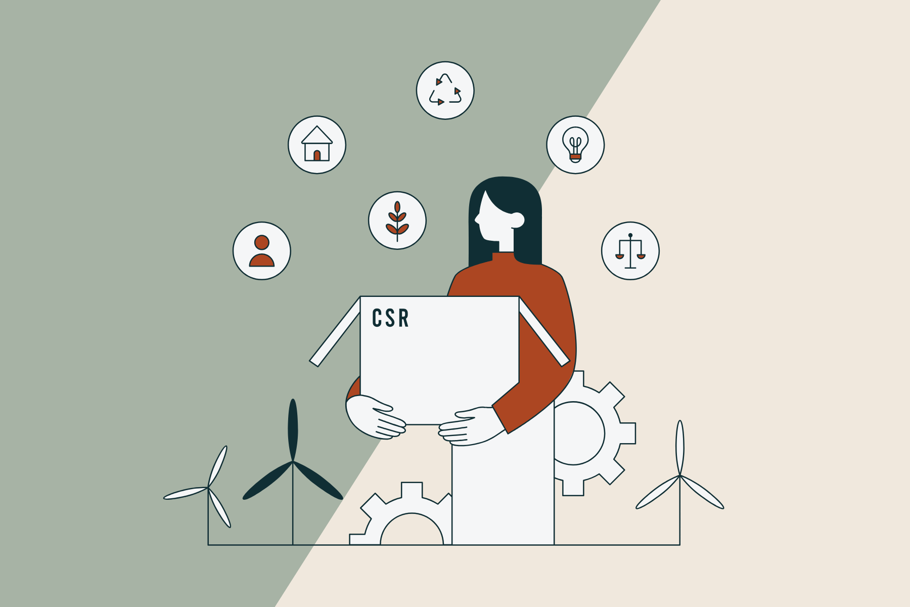 Supplier Sourcing & Procurement | Terranore Illustration of a professional managing suppliers and sustainability icons, representing Terranore’s supplier sourcing and procurement solutions for scalable growth.