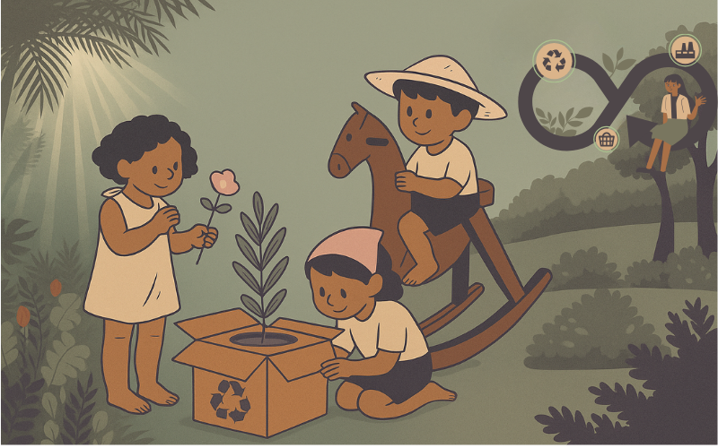 Home | Terranore Children engaging in sustainable sourcing and eco-friendly production for planet-positive brands